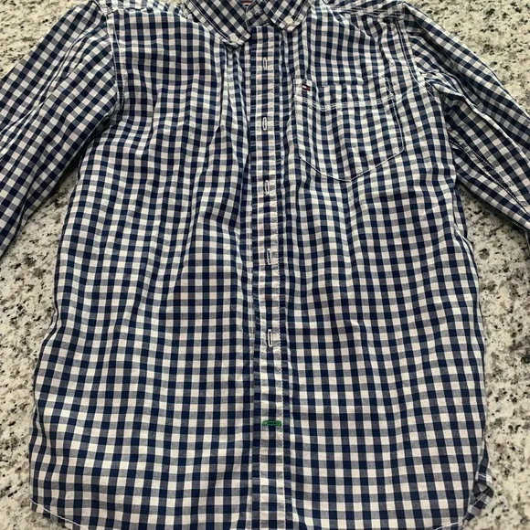 Tommy Hilfiger boy dress shirt long sleeve. Checkered blue and white. - Picture 3 of 3